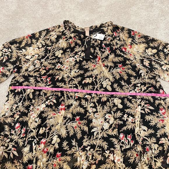 NWT H and‎ M Women's Plus Size Longsleeve Short Dress Brown Black Size 4XL - Picture 10 of 11